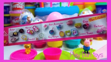 peppa pig kinder surprise eggs play doh disney frozen lps barbie toys egg surprise unboxing