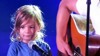 8.16.12 ~ Dierks (1) singing Thinking Of You, featuring his daughter Evie Bentley