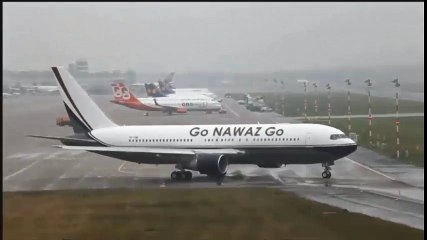 Go Nawaz Go- Plane At Heathrow Airport London