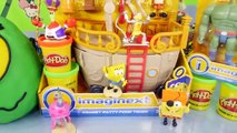 Giant Play Doh Plankton Surprise Egg Spongebob Squarepants Pirate Ship Toys DCTC Playdough Videos