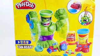 NEW 2015 PLAY DOH HULK SMASHDOWN Can-Heads IRON MAN Marvel Superhero Playdough Toys by DCTC