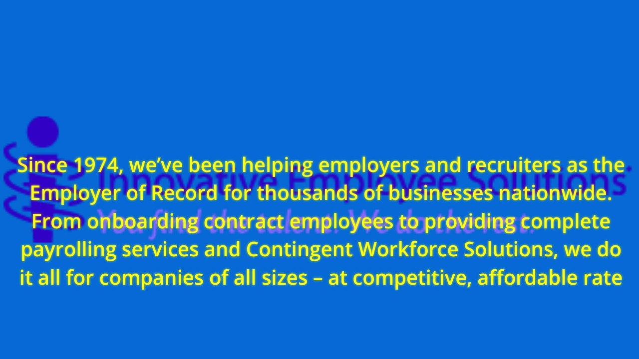 Payrolling Services - Innovative Emplpyee Solutions (858) 715-5100