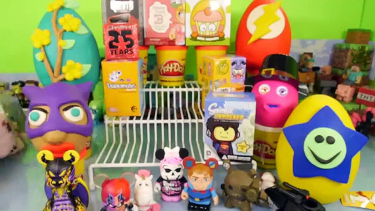 Play Doh Surprise EGGS Toys Vinylmation Sleeping Beauty Simpsons Miss Cupcakes DCTC Playdough Videos