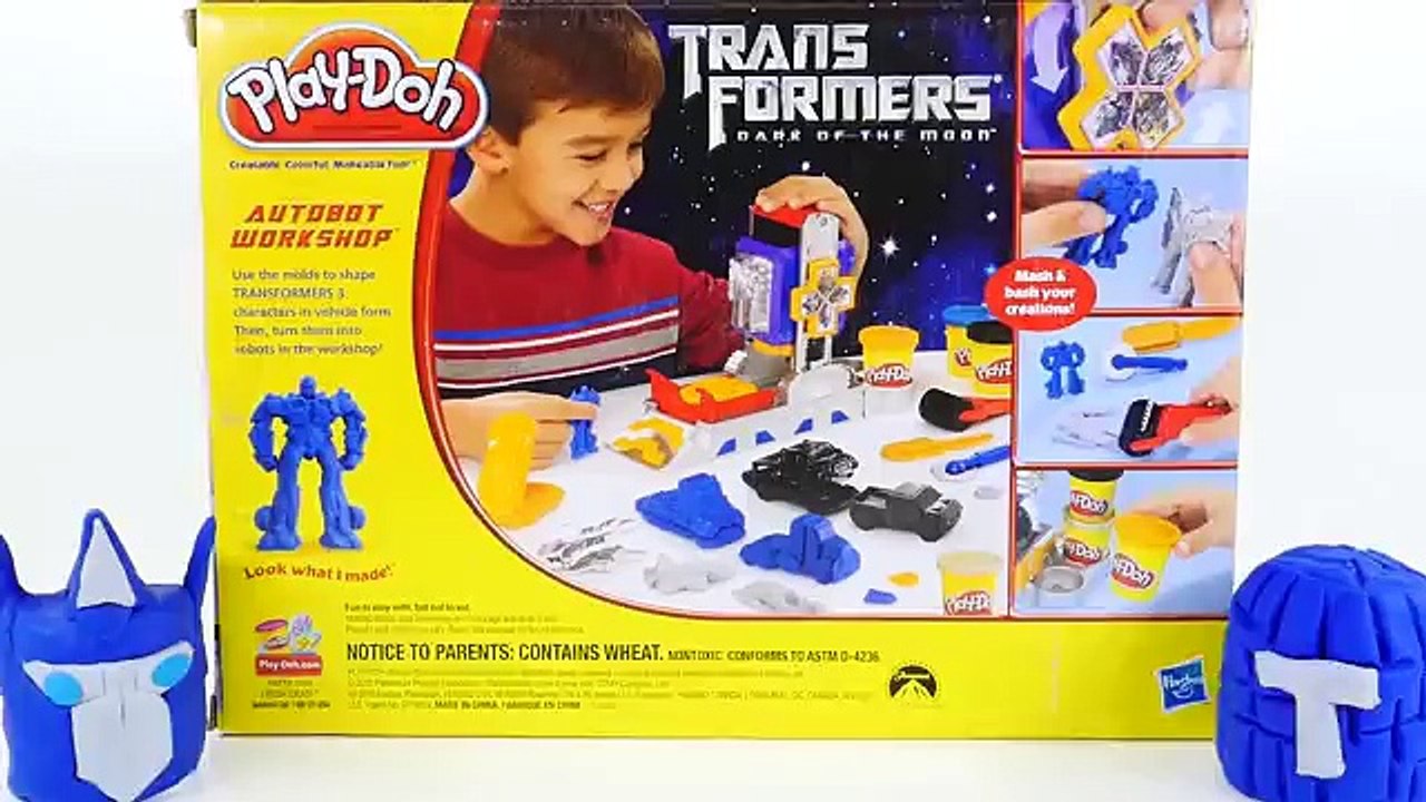 PLAY DOH TRANSFORMERS Autobot Workshop Surprise Eggs Disney Pixar Cars Lightning McQueen