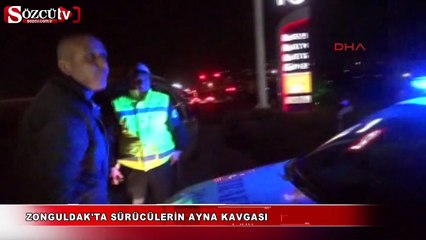 Zonguldak’ta sürücülerin ayna kavgası