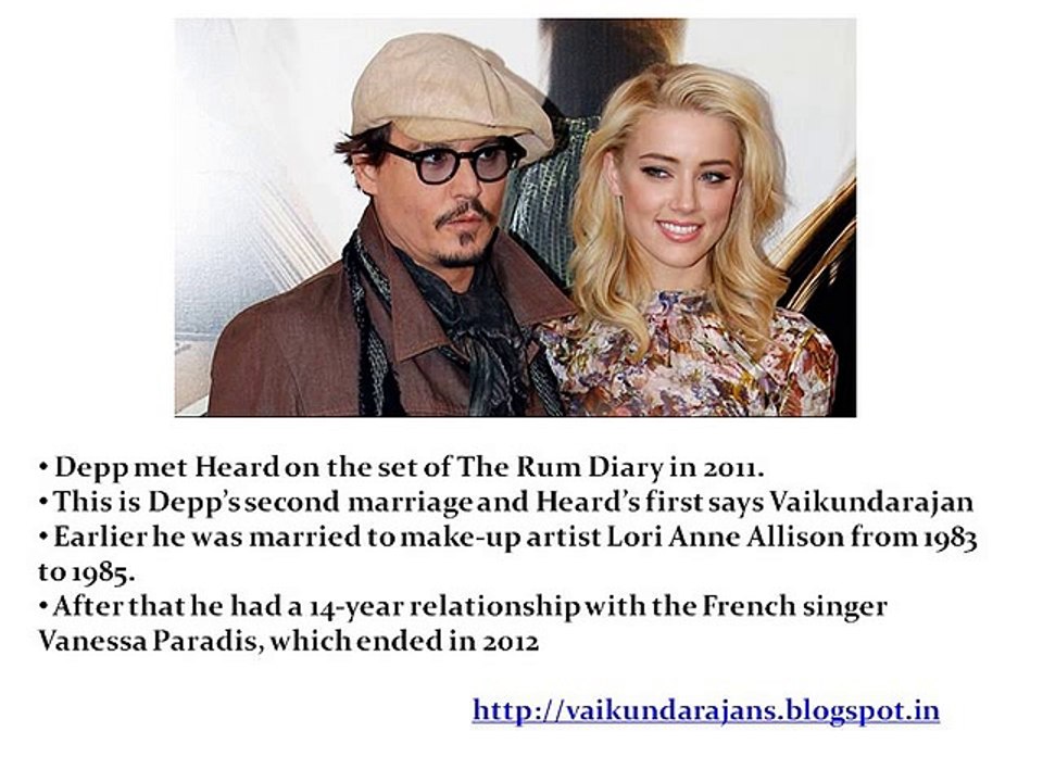 Actor Johnny Depp Marries’ Fiancee Amber Heard, Says Vaikundarajan