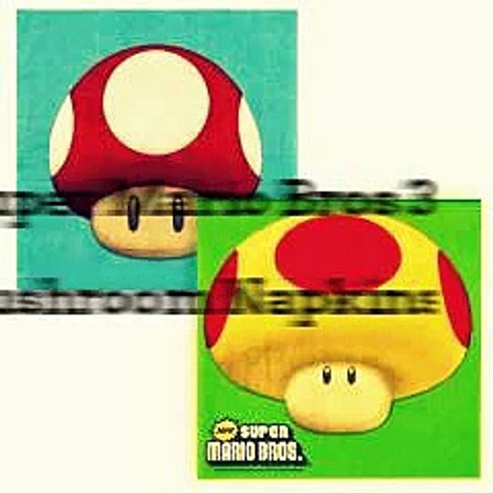 Super Mario Bros 3 Mushroom Napkins 16 per Pack Color Deluxe S Old School Video Game