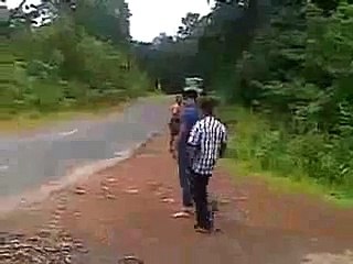 Funny Indian boys stopping a bus