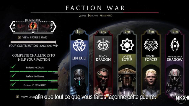 Mortal Kombat X - Présentation des modes de jeu et des factions