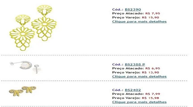 Imagem Folheados Bijuterias Jóias e Acessórios