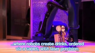Robot Bartender Serves Drinks
