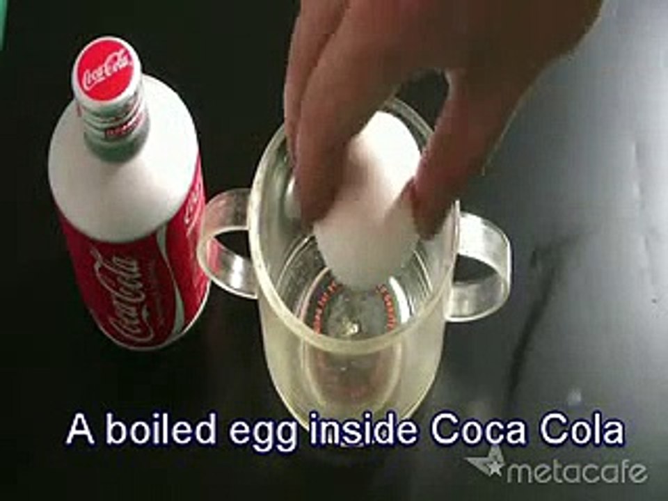 See what happens when mixing an boiled Egg in coke
