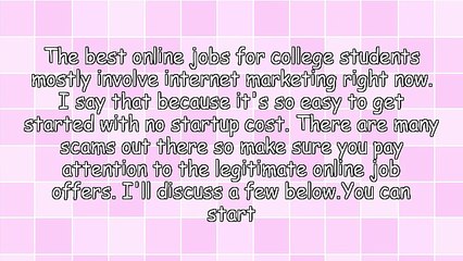 Best Online Jobs For College Students Anywhere Anytime