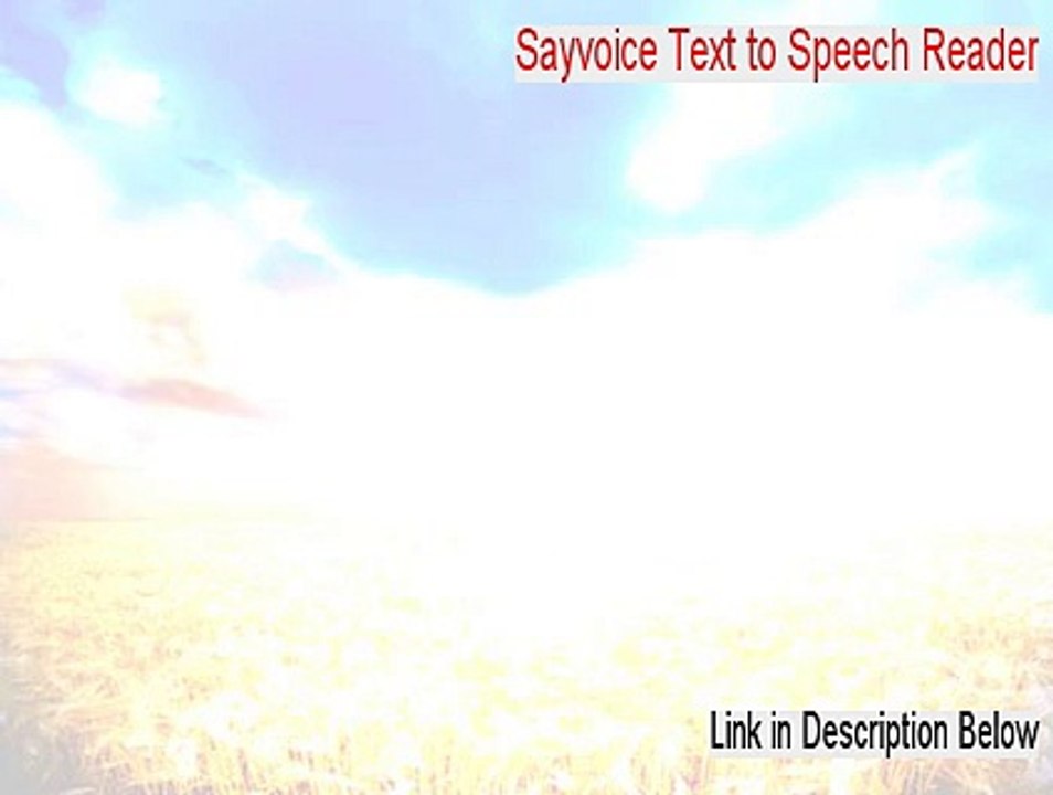 Sayvoice Text to Speech Reader Crack (Instant Download 2015)