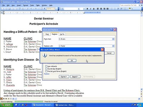 Ms Word 2003 Training- Replace (Part 39)