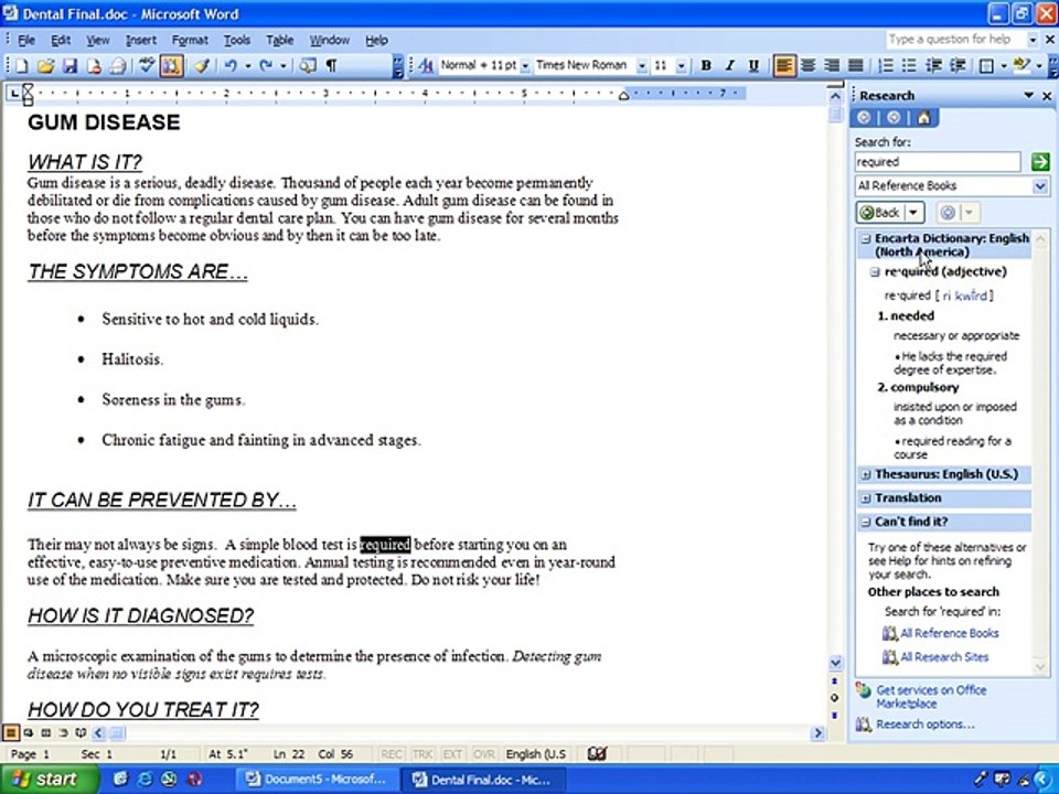 Ms Word 2003 Training- Thesaurus (Part 42)