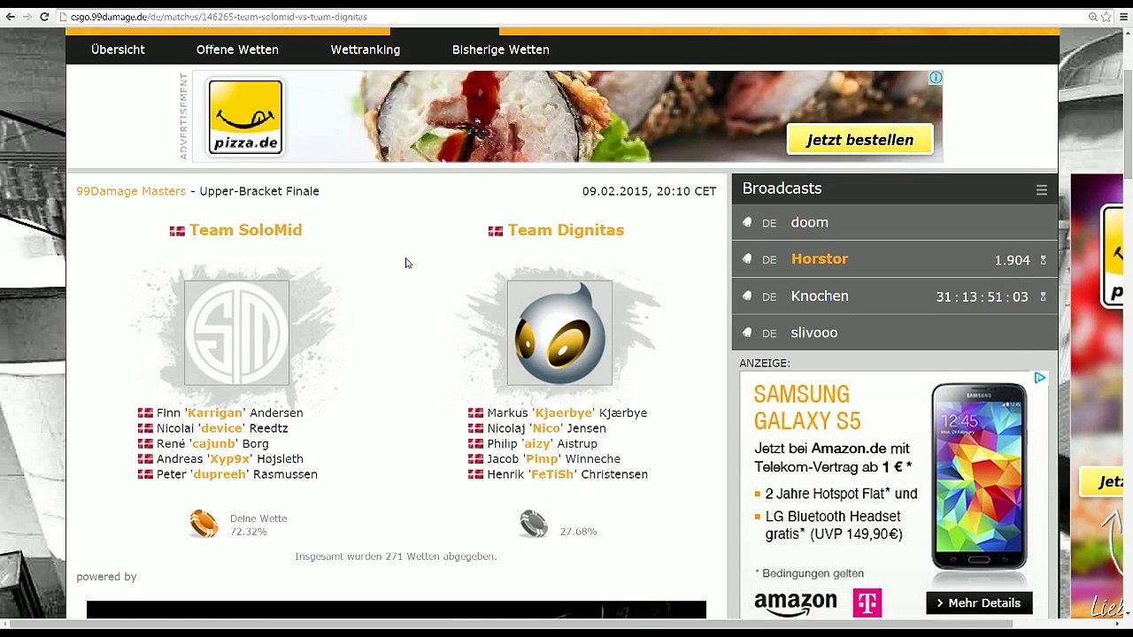 99DAMAGE Masters Gruppe A - Team Solomid vs. Dignitas (de_inferno) Map 1