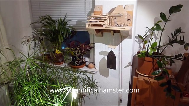 Pendulum rolling ball clock (EN). Homemade 100% mechanical marble machine clock.