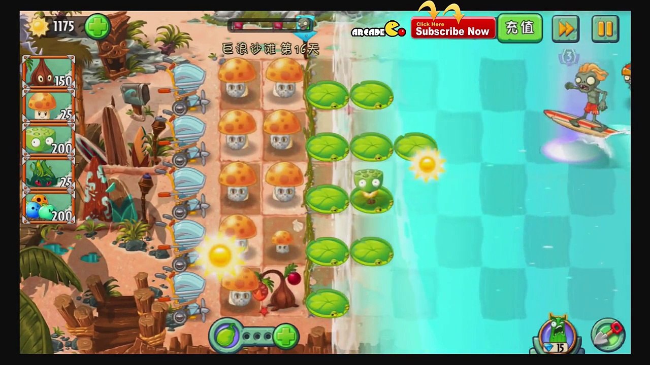 Plants Vs Zombies 2   Max Level Bowling Bowl Big Wave Beach Day 16