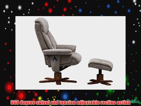 The Exmouth - Fabric Massage Swivel Recliner Chair in Mink