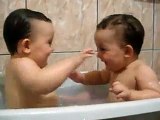 Twins Baby Enjoying during Bath - Watch and Enjoy