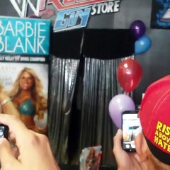 Barbie Blank at the wrestling guy store