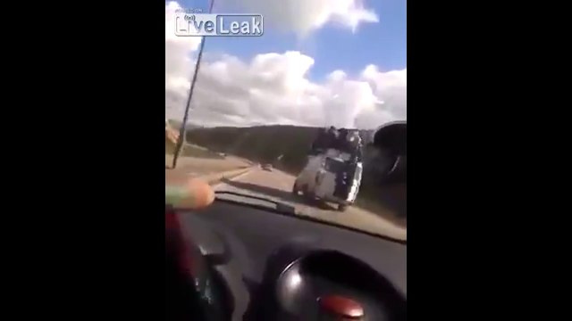 Overloaded Bus Accident Loses Control and Flips Over