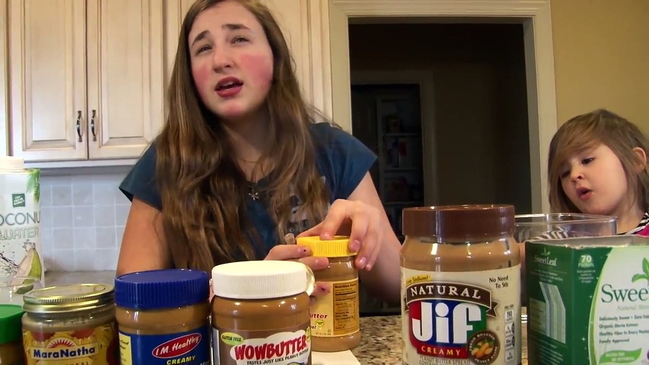 Girl Does Peanut Butter Challenge - Baby Watermelon Surprise - Kids Fun