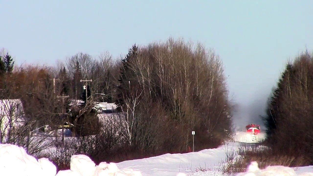 Train rides through the snow