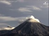 Colima Volcano erupts in Mexico Sunday, emitting two ash plumes 8,200 and 4,9...