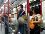 Angry Chinese tourist VS German : violent fight in a subway train.