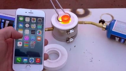 iPhone 6 Pouring Molten Aluminum Over An iPhone 6