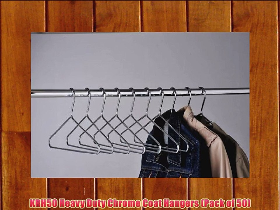 KRH50 Heavy Duty Chrome Coat Hangers (Pack of 50)