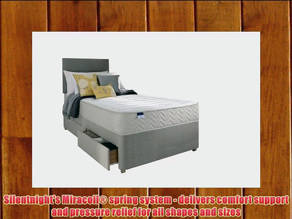 Silentnight Miracoil Seoul Memory Foam Divan Platform Top 2 Drawers Single Mink