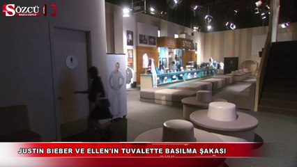 Justin Bieber ve Ellen'ın tuvalette basılma şakası