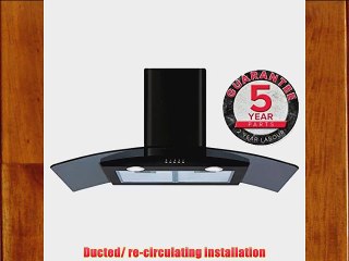 CDA Curved Glass 90cm Chimney Hood in Black ECP92BL_APD