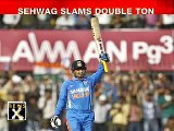 Sehwag slams ODI double ton smashes Sachins record