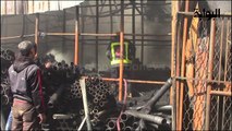 سيطرة رجال الإطفاء علي حريق مصنع السبتية