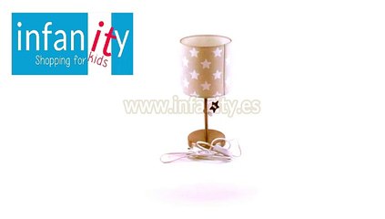 Lampara de mesa gris estrellitas