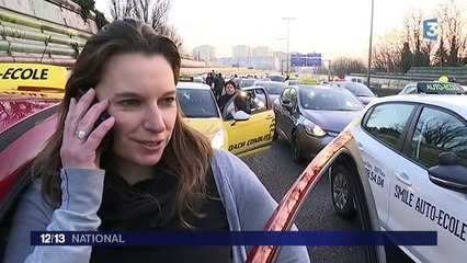 Les auto-écoles en colère manifestent contre la loi Macron