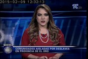 Comunidades aisladas por deslaves en provincia de El Oro