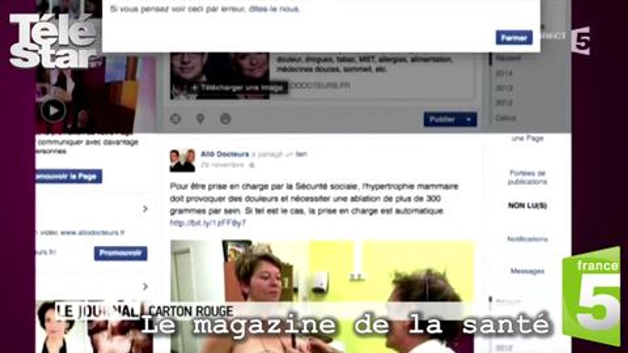 Le magazine de la santé - Colère de Michel Cymès contre la censure de Facebook - Mardi 2 décembre 2014
