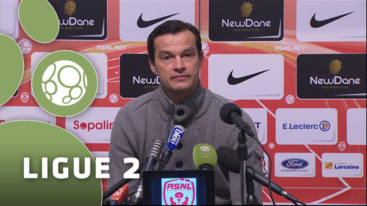 Conférence de presse AS Nancy-Lorraine - Stade Brestois 29 (2-1) : Pablo  CORREA (ASNL) - Alex  DUPONT (SB29) - 2014/2015
