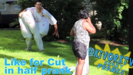 CUT IN HALF PRANK IN THE HOOD! - Public Pranks - Funny Videos 2015