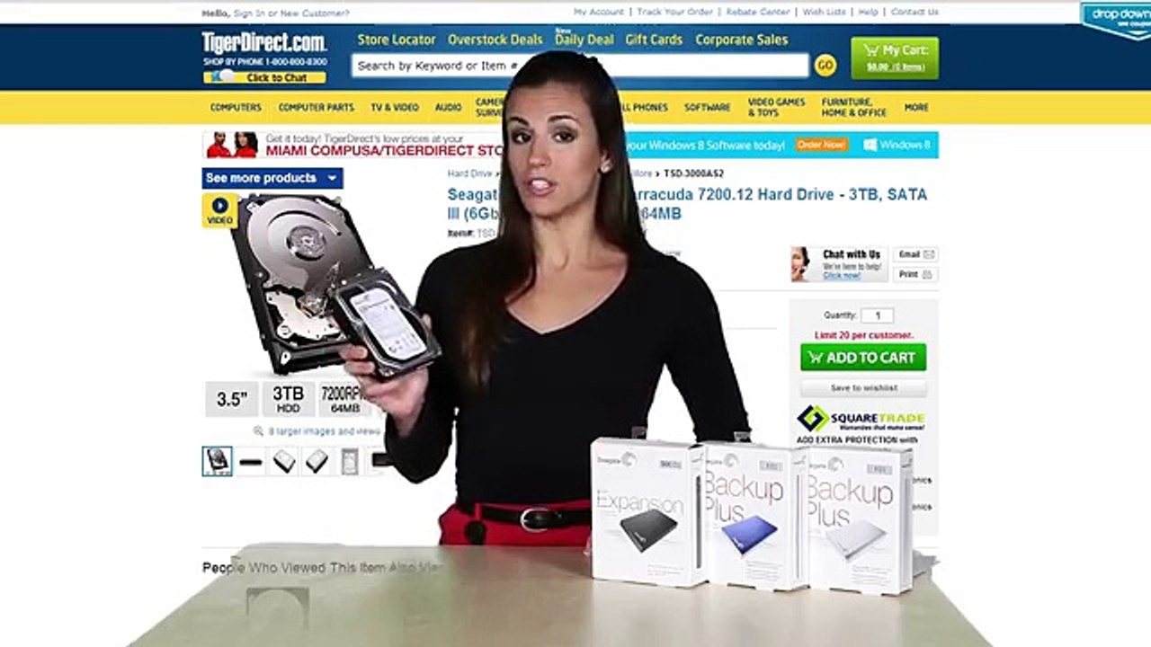 TigerDirect TV Windows 8 Ready Seagate Barracuda 3TB Hard Drive