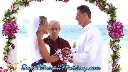 Arch Wedding on Oahu Secluded Beach with Sweet Hawaii