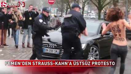 FEMEN'den Strauss Kahn'a üstsüz protesto