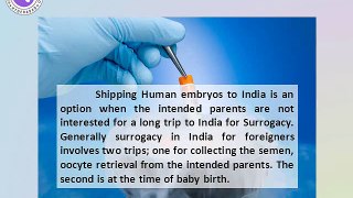 Embryo and Sperm shipping - Surrogacy in India