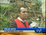 Deslave afecta a una vivienda en el norte de Quito