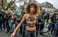 Carlton de Lille : DSK accueilli par les Femen - ZAPPING ACTU DU 10/02/2015